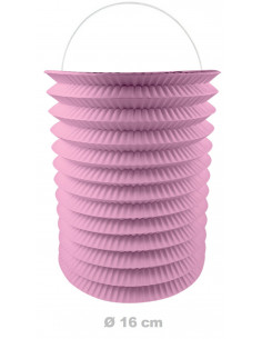 Lampion rose cylindrique 16 cm de diamètre