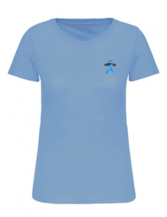 T-shirt bleu ciel Novembre bleu femme : textile novembre bleu