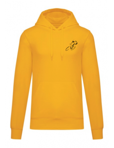 Sweat-shirt à capuche jaune course cycliste homme : textile course cycliste et Tour de France