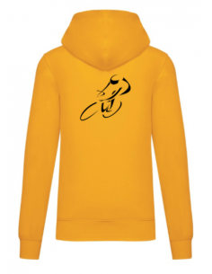 Sweat-shirt à capuche jaune course cycliste homme : textile course cycliste et Tour de France 2