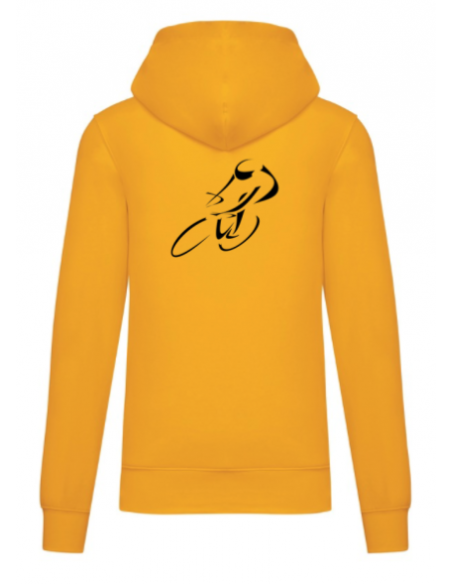 Sweat-shirt à capuche jaune course cycliste homme : textile course cycliste et Tour de France