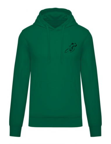 Sweat-shirt à capuche vert course cycliste : textile course cycliste et Tour de France