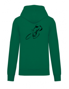 Sweat-shirt à capuche vert course cycliste : textile course cycliste et Tour de France 2