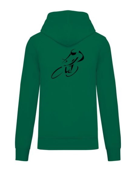 Sweat-shirt à capuche vert course cycliste : textile course cycliste et Tour de France