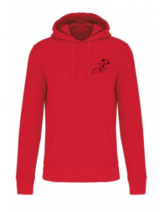 Sweat-shirt à capuche rouge course cycliste : textile course cycliste et Tour de France