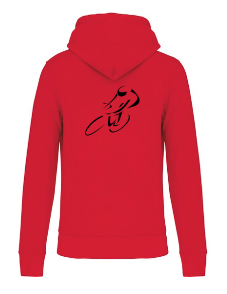Sweat-shirt à capuche rouge course cycliste : textile course cycliste et Tour de France