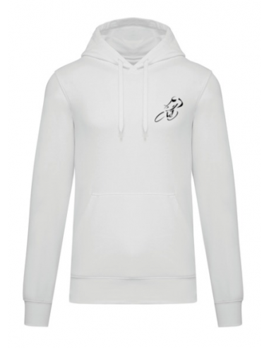 Sweat-shirt à capuche blanc course cycliste : textile course cycliste et Tour de France