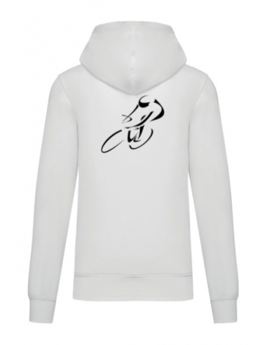 Sweat-shirt à capuche blanc course cycliste : textile course cycliste et Tour de France Sweat-shirt à capuche blanc course cycliste : textile course cycliste et Tour de France