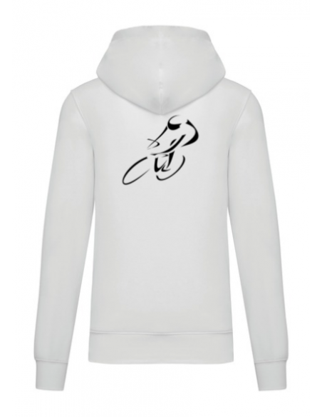 Sweat-shirt à capuche blanc course cycliste : textile course cycliste et Tour de France
