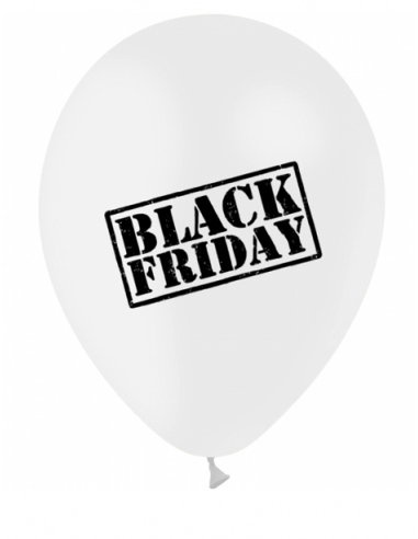 Sachet de 10 ballons blanc BLACK FRIDAY : Black Friday