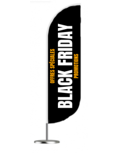 Beach Flag Black Friday blanc et doré : fabrication française