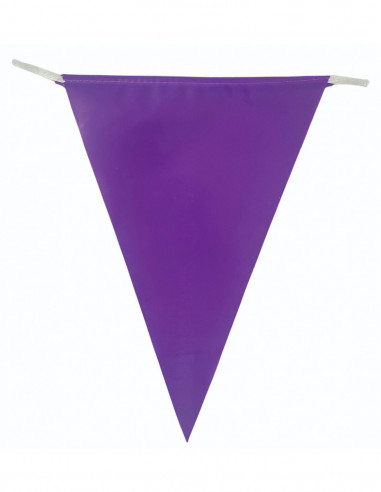 Guirlande fanions triangulaires violet en plastique ultra résistant : 5 mètres