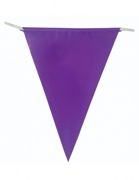 Guirlande fanions triangulaires violet en plastique ultra résistant : 5 mètres