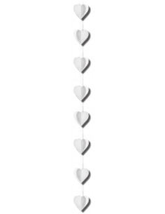 Guirlande verticale cœurs papier blanche