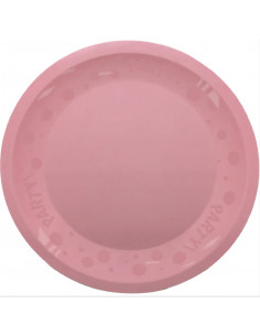 Assiette ronde réutilisable rose pastel : vaisselle réutilisable