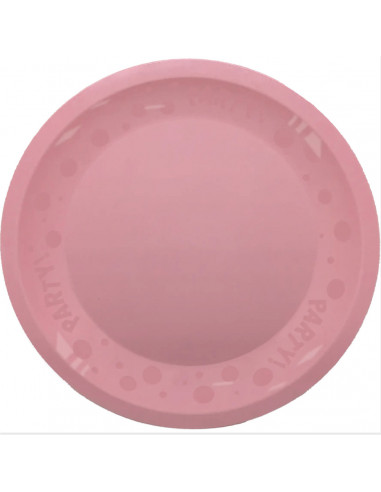 Assiette ronde réutilisable rose pastel : vaisselle réutilisable