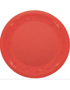 Assiette ronde réutilisable rouge : vaisselle réutilisable