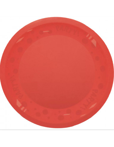 Assiette ronde réutilisable rouge : vaisselle réutilisable