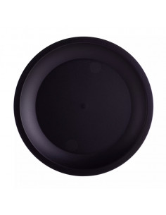 Assiette ronde réutilisable noir : vaisselle réutilisable