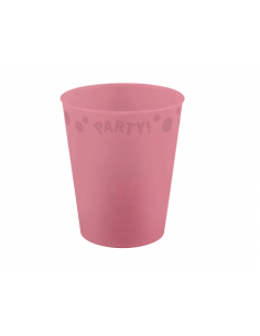 Gobelet rose pastel en plastique réutilisable : vaisselle réutilisable