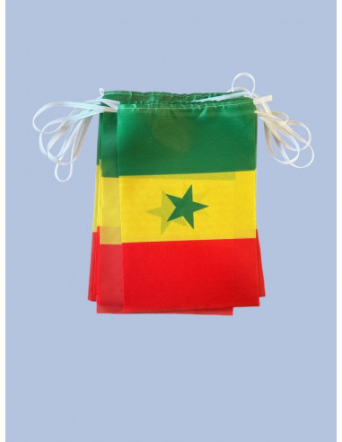 Guirlande drapeau Sénégal en tissu : fabrication française