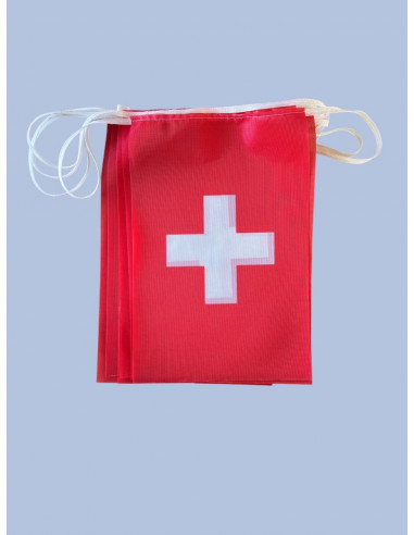 Guirlande drapeau Suisse en tissu : fabrication française