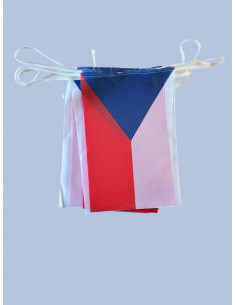 Guirlande drapeau Tchéquie en tissu : fabrication française