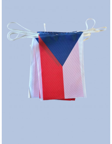 Guirlande drapeau Tchéquie en tissu : fabrication française