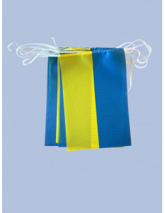 Guirlande drapeau Ukraine en tissu : fabrication française