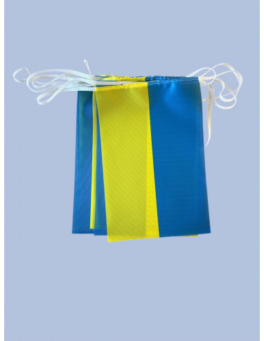 Guirlande drapeau Ukraine en tissu : fabrication française