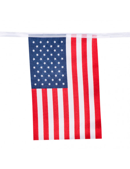 Guirlande drapeaux USA pas cher de 4 m de longueur