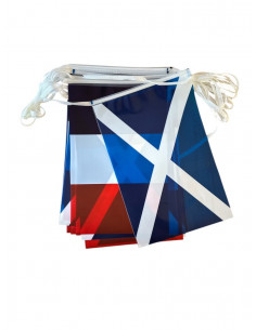 Guirlande fanions drapeaux France Ecosse en plastique ultra résistant : fabrication française