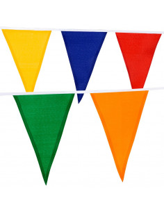 Guirlande fanions triangulaire multicolore en tissu pour évènements