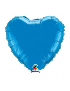 Ballon coeur bleu en aluminium qualatex