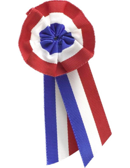 Cocarde tricolore en tissu 5 cm avec pans