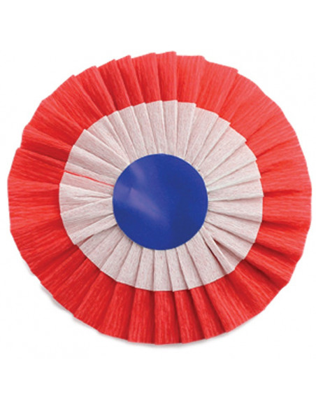 Cocarde en papier crépon de 8 cm de diamètre