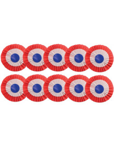 Cocarde en papier crépon de 8 cm de diamètre 2