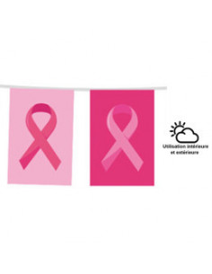 Guirlande fanions octobre rose en tissu 1er prix : extérieur intérieur 2