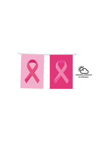Guirlande fanions octobre rose en tissu 1er prix : extérieur intérieur