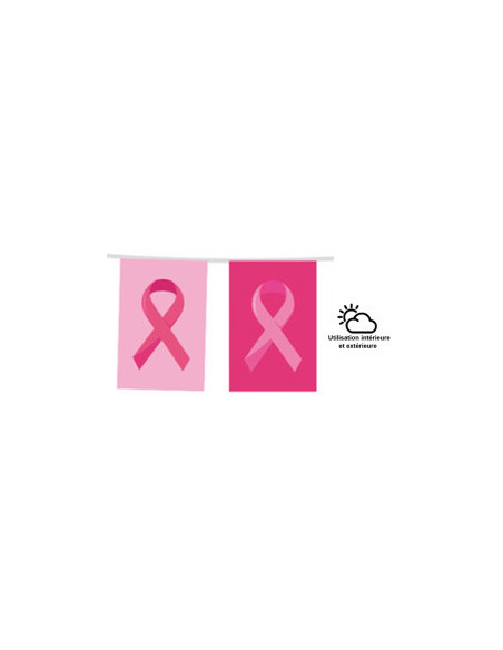 Guirlande fanions octobre rose en tissu 1er prix : extérieur intérieur