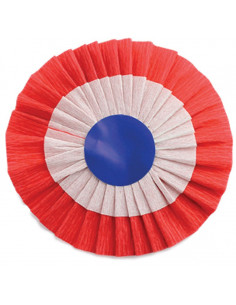 Cocarde tricolore en papier 12 cm de diamètre