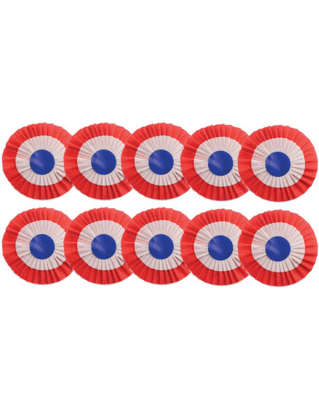 Cocarde tricolore en papier 12 cm de diamètre
