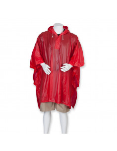 Poncho imperméable rouge : vêtements imperméables