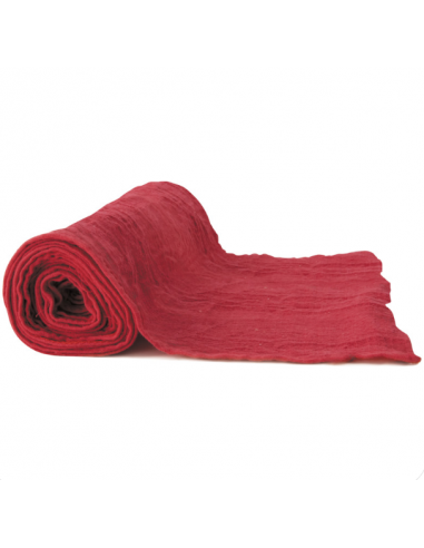 Chemin de table voile de coton rouge : 100 % coton