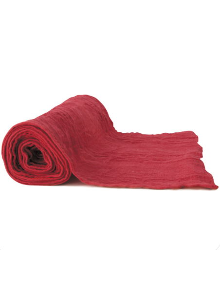 Chemin de table voile de coton rouge : 100 % coton
