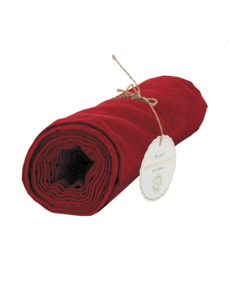 Chemin de table velours côtelé rouge