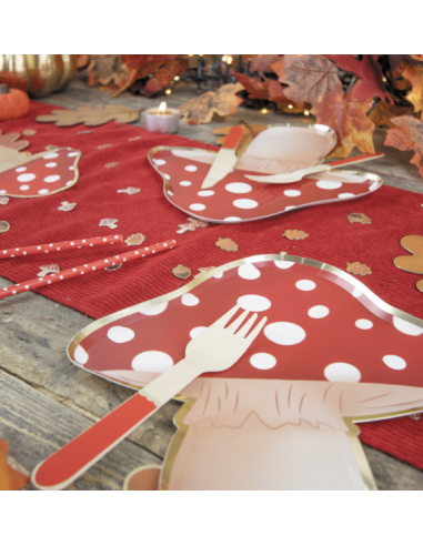 Chemin de table velours côtelé rouge