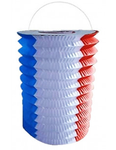 Lampion tricolore bleu blanc rouge cylindrique