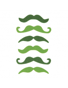 Set de 6 moustaches vertes : accessoires saint Patrick