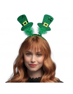 Serre-tête chapeaux de lutins à paillettes : accessoire Saint Patrick